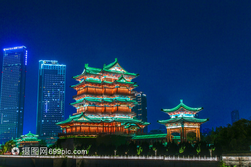 南昌地標(biāo)滕王閣夜景